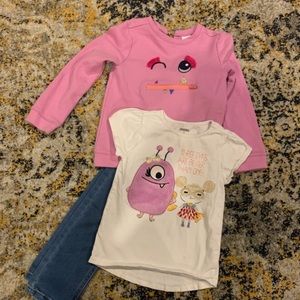 Gymboree sweatshirt and shirt cat and jack jeans